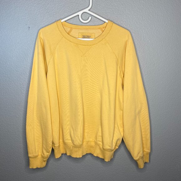 American Eagle Outfitters Sweaters - American Eagle Yellow Lived-In Crewneck